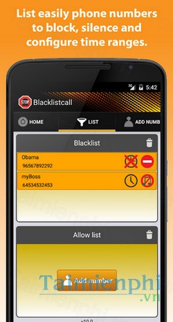 download blacklistcall block numbers cho android